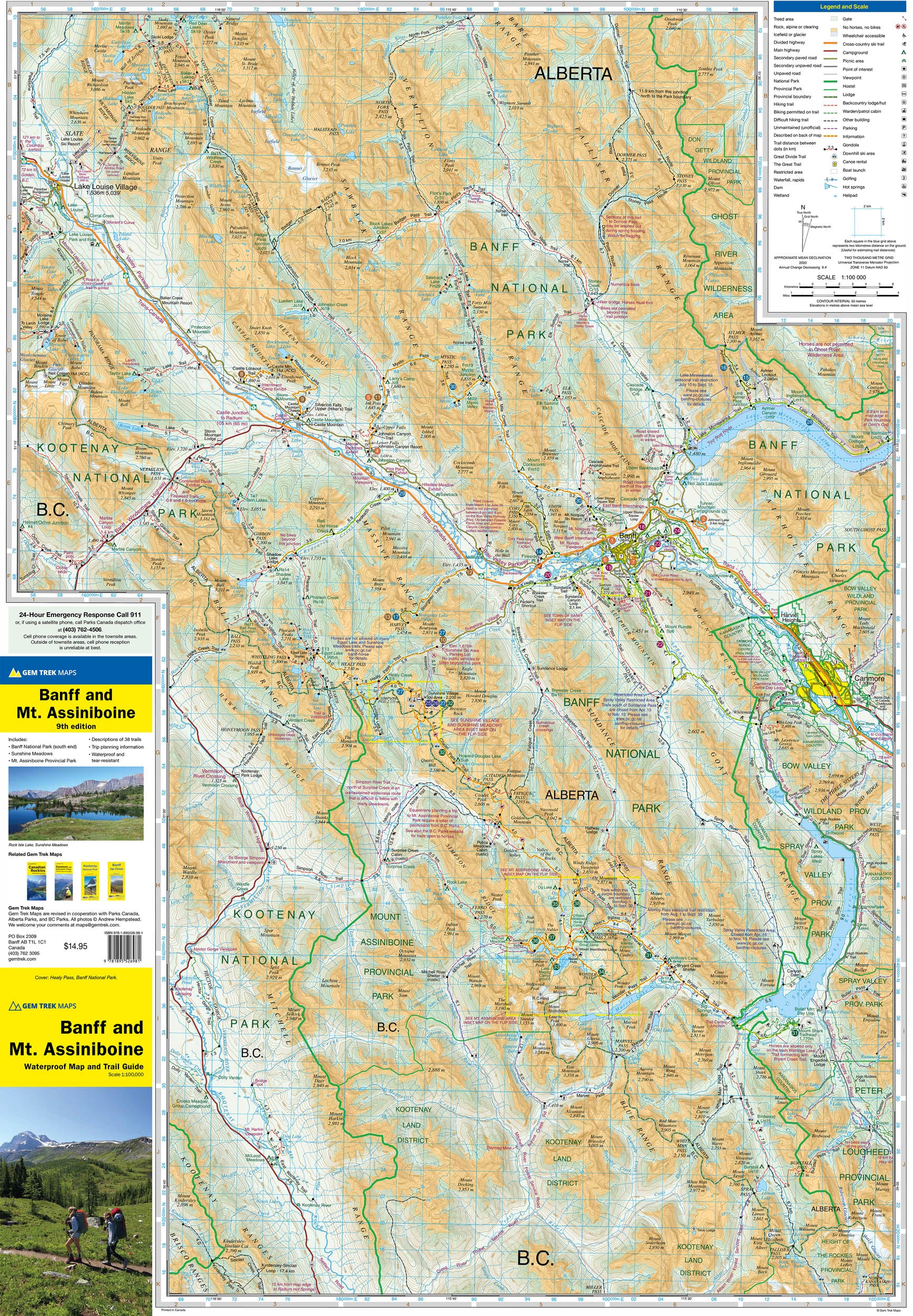 Banff and Mount Assiniboine Map