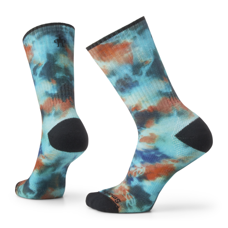 Men's Athletic Far Out Tie Dye Print Crew Socks